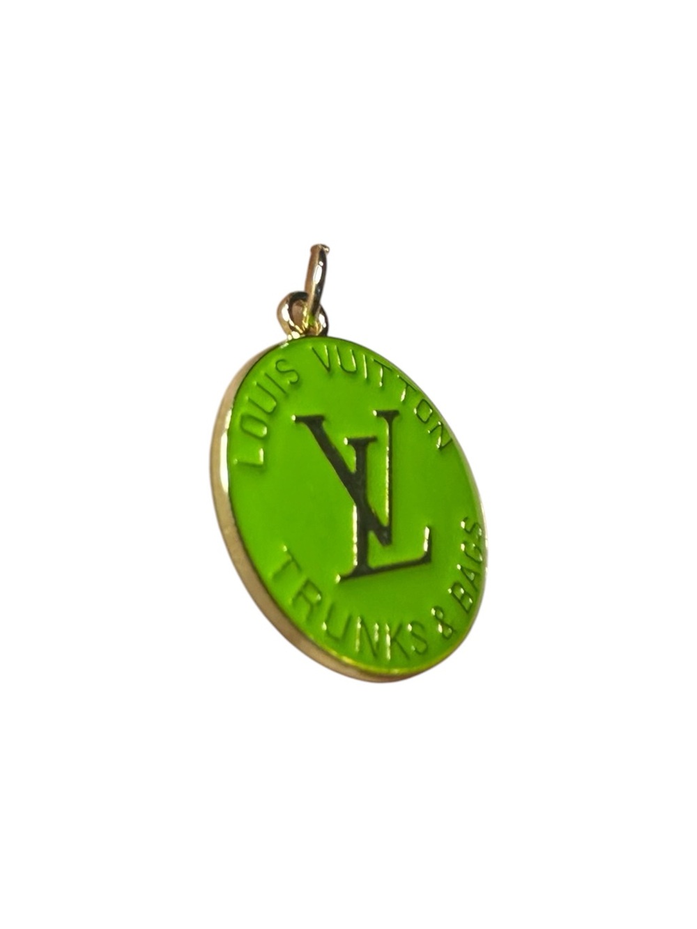 Louis Vuitton Green and Gold Trunks and Bags Round Logo Charm - Picture 4 of 9